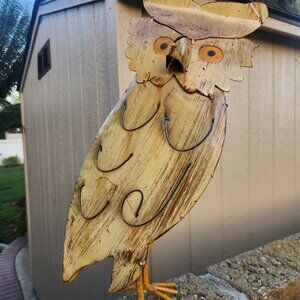 Metal Barn Owl, Garden Decoration, Farmhouse Decor